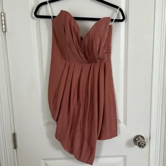 Zimmerman Rose Pink Sueded Silk Cocktail Dress Drape‎ Bodice size 1! 🌹 - Picture 2 of 9